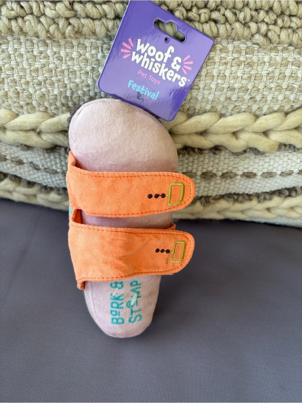 Orange Slide sandal Shoe dog Plush Toy